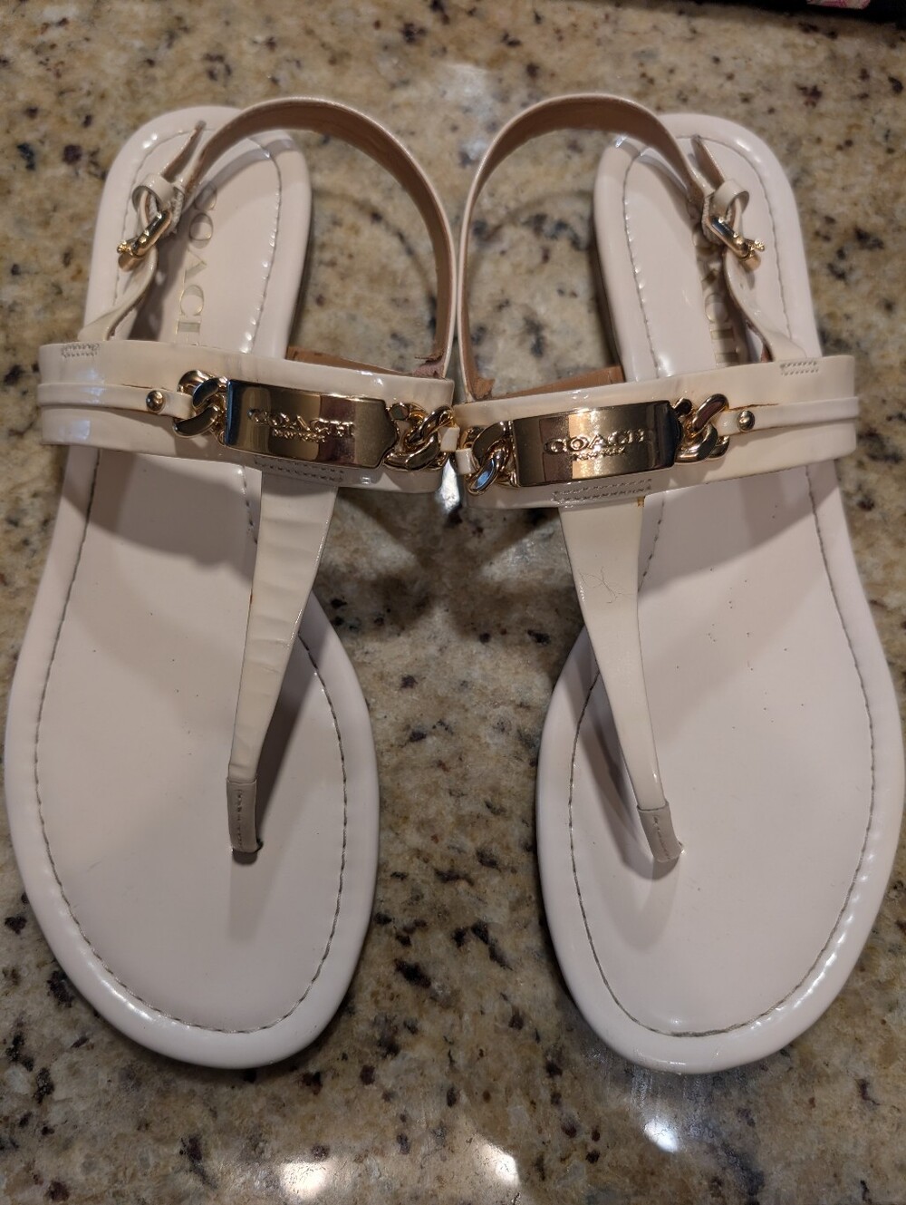 Coach Caterine Off White Thong Sandals 8.5 B